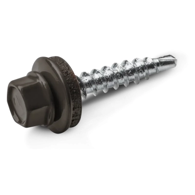 Wkręt farmerski do drewna 4,8x70 mm w kolorze RAL 8019 opakowanie 200 szt.